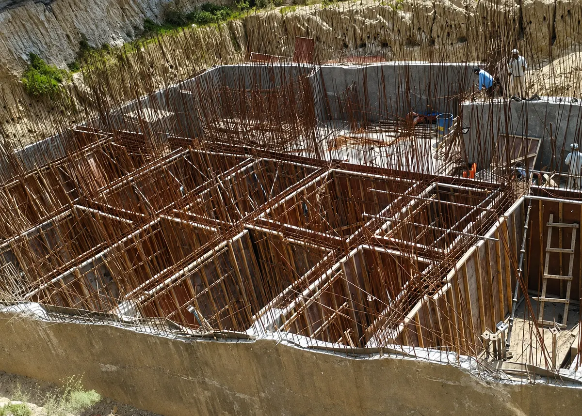 Current construction site progress view 11