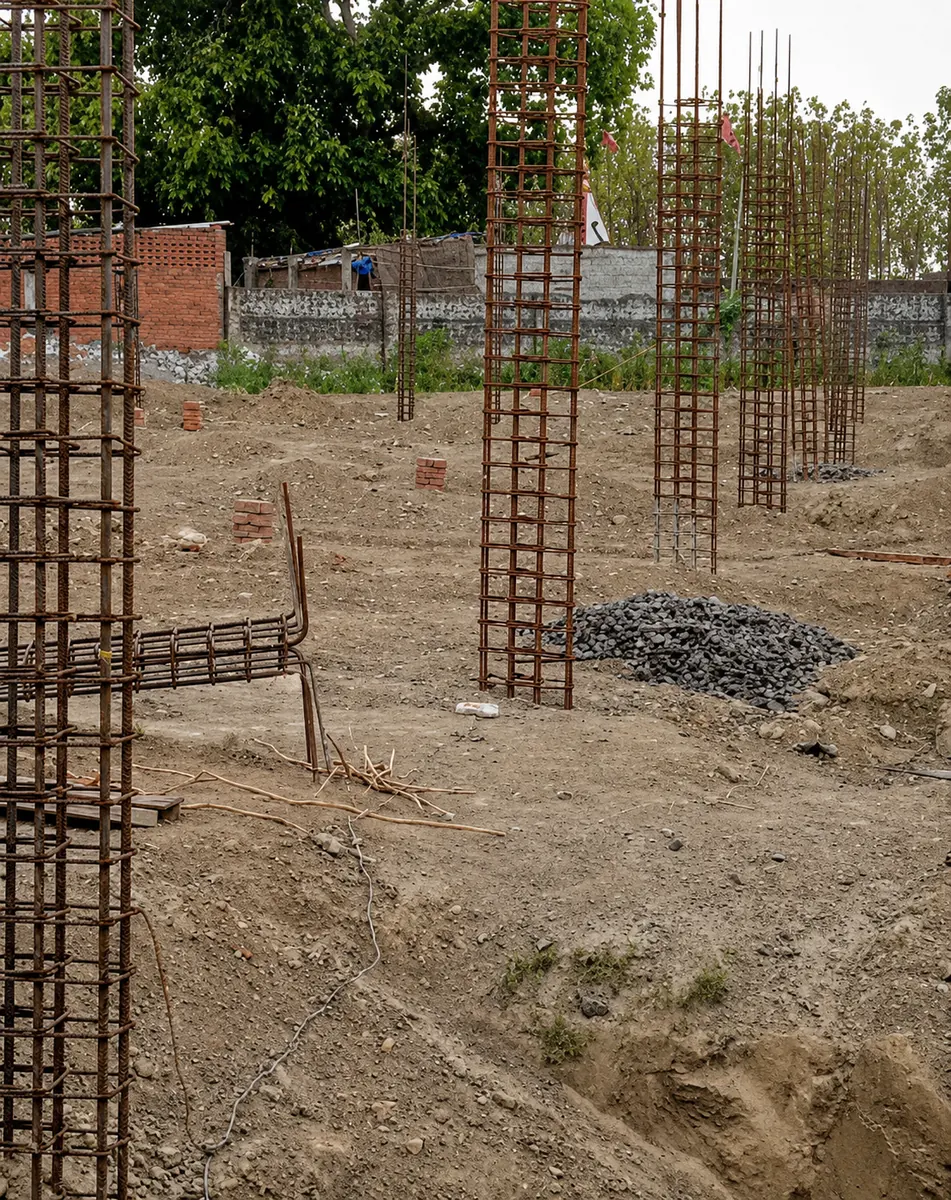 Current construction site progress view 12